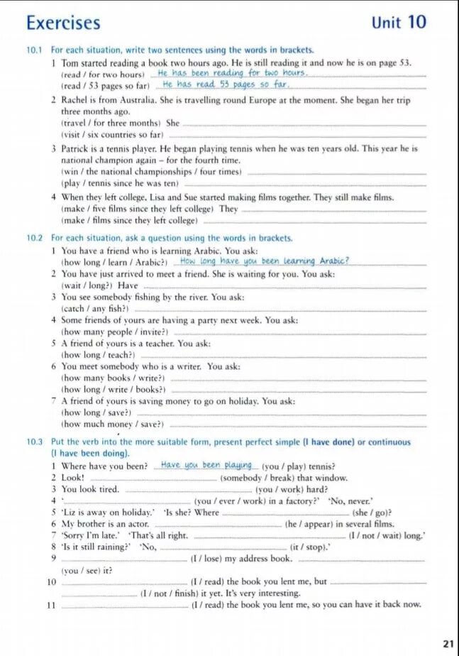 How long have you written. Exercises Unit 10 ответы. Unit 14 exercises 14.1 английский. Английский exercises Unit 16. Unit 10 exercises 10.1 ответы.