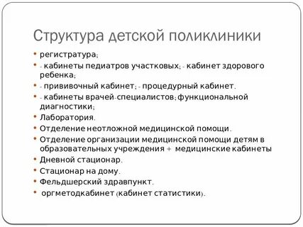 Основные функции детской поликлиники