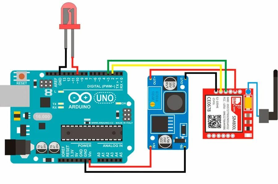 Wire h arduino. Gsm сигнализация на ардуино и sim800l. arduino + sim 800l+relay. пожарная сигнализация на ардуино. автосигнализация на ардуино.