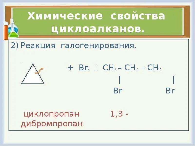 Реакция присоединения циклоалканов