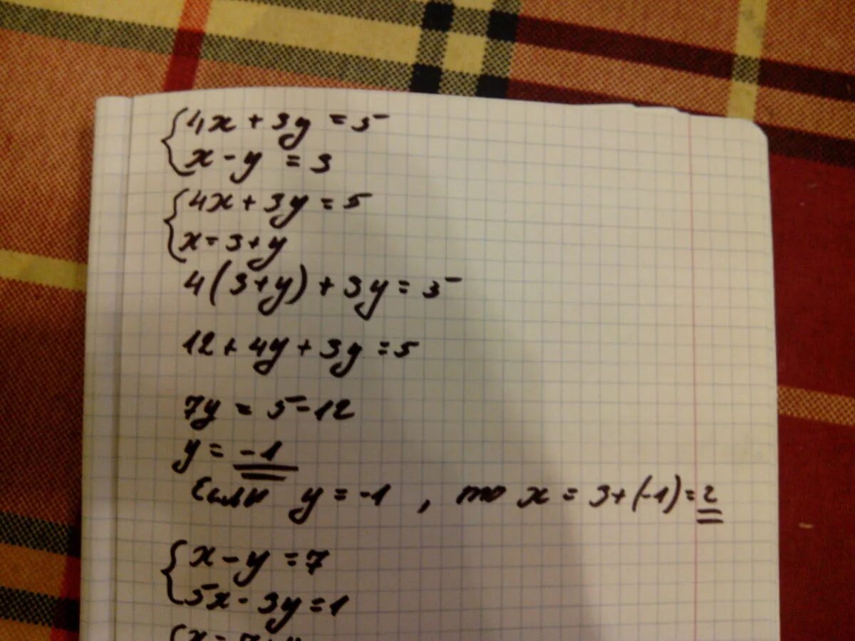 Решите уравнение 2 2x 7 32. 5x 2y 7 3x+4y 25 методом подстановки. Y=7(X+3) решение. Решить систему уравнений {3x-5y=1 -x +5y =7. Y−3x=5, 3y−x=7..