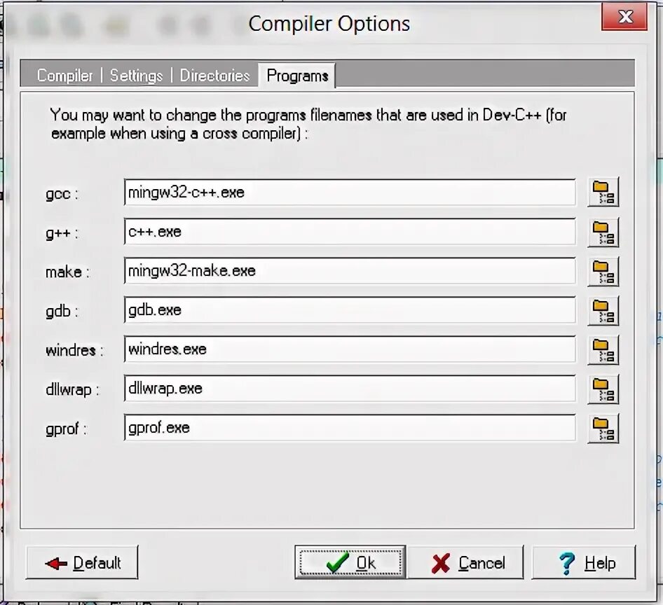 Compile options