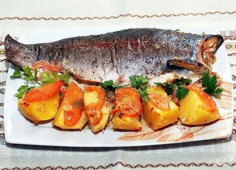 Скумбрия в духовке в фольге с лимоном и луком. Форель в духовке в фольге. Австралийский лосось кахавай. Форель в духовке. Форель запеченная в духовке целиком.