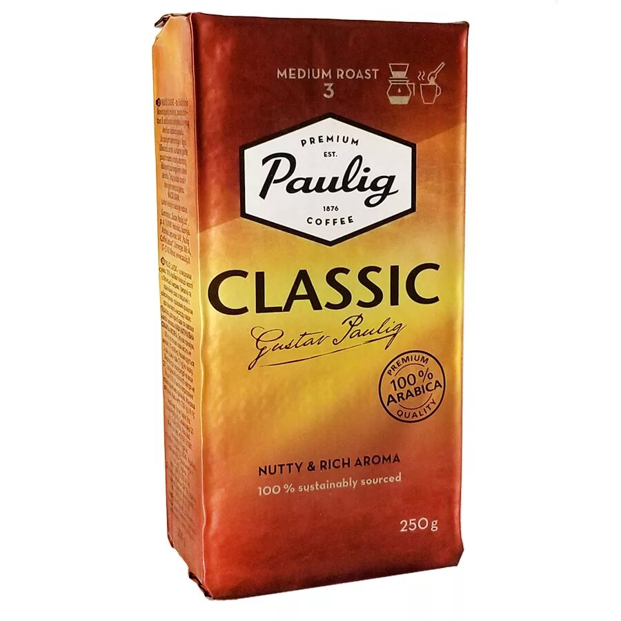 Кофе молотый Paulig Classic, 250 г. Кофе Paulig Classic ground 250гр. Paulig молотый 100% Arabica. Кофе Паулиг Арабика 250 гр. Кофе молотый paulig