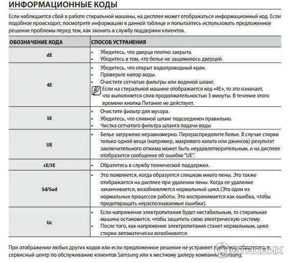 Ошибка 5d samsung машина что