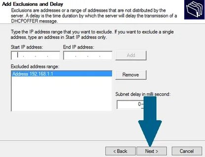 Dhcp excluded address