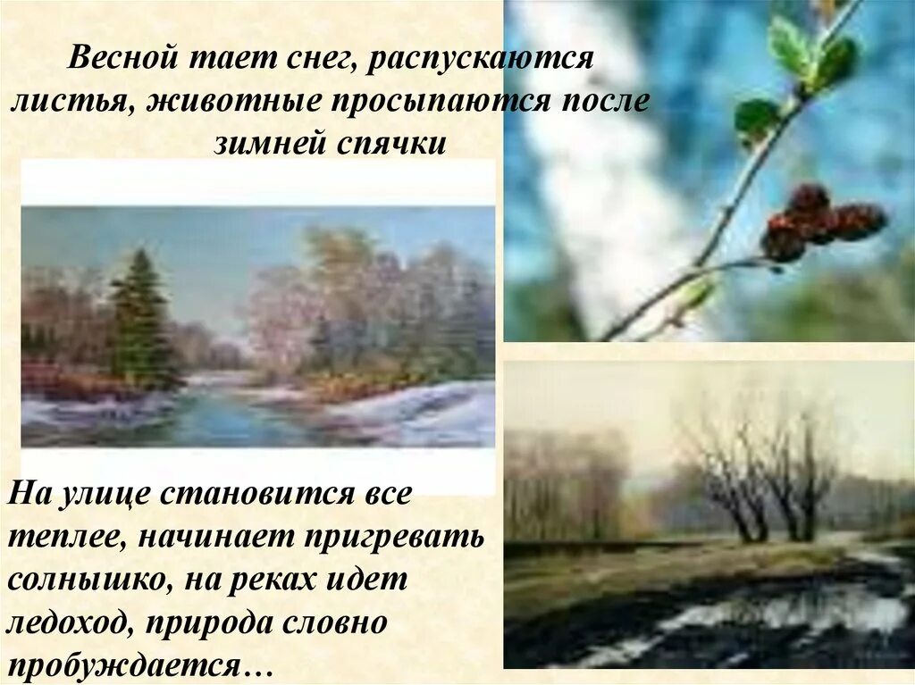 Весной воздух становится. Природа просыпается после зимы.