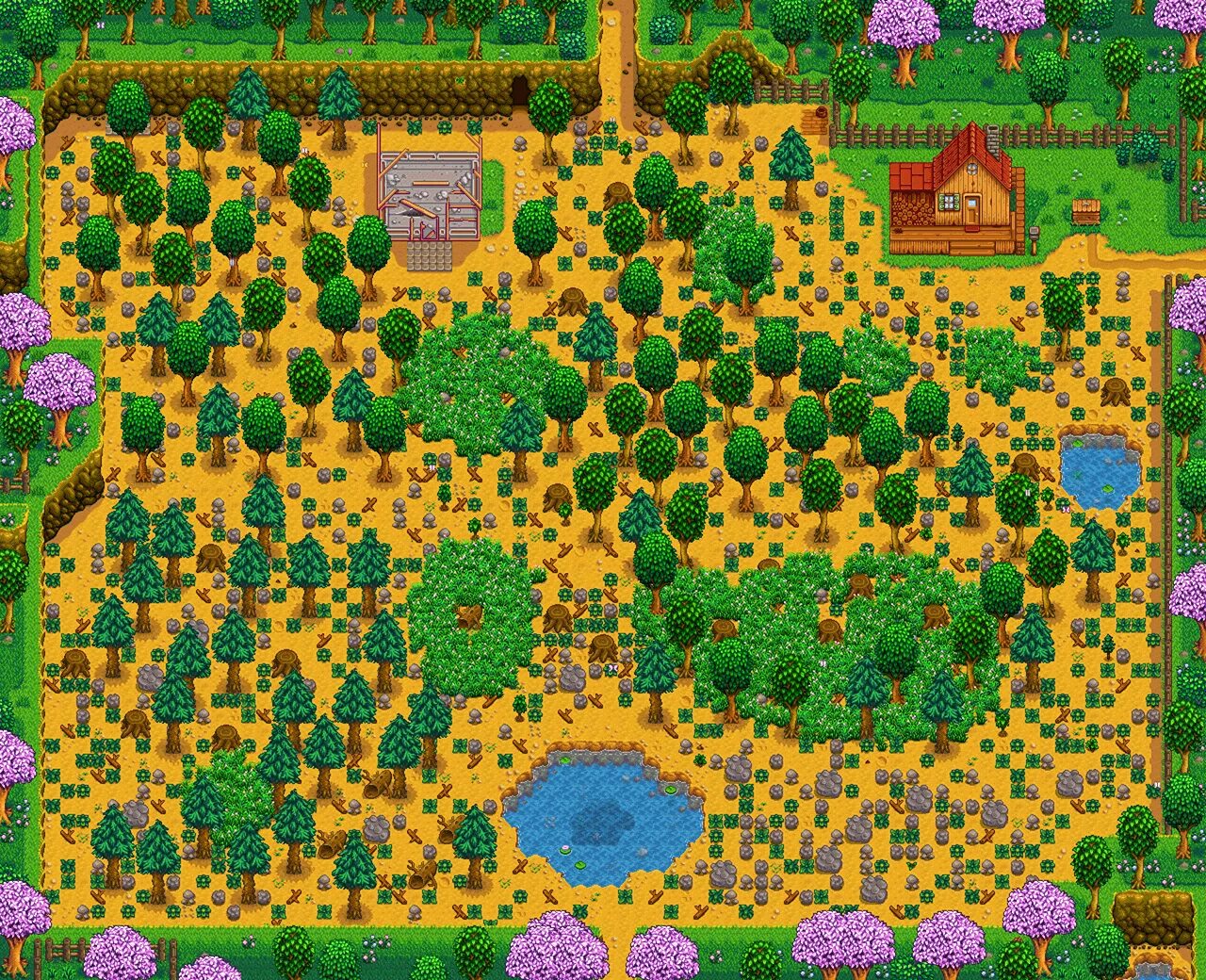 Стардью валли 1.6 дата выхода на андроид. Stardew Valley карта фермы. Стандартная ферма Stardew Valley. Stardew Valley обычная ферма. Старди Валли.