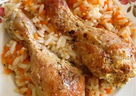 Рис с бедрышками в духовке