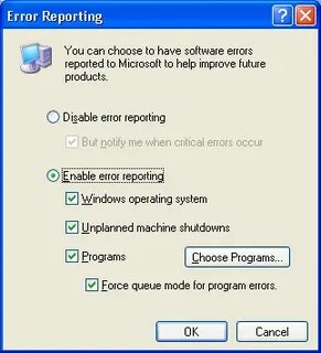 Error reporting