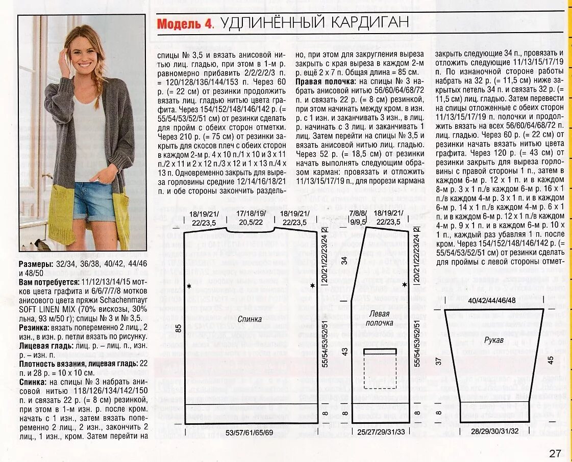 Кардиган простой спицами схема и описание