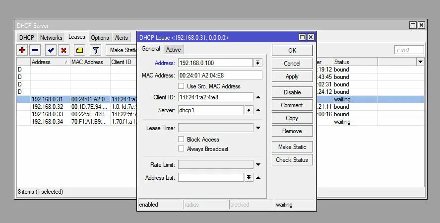 Dhcp lease time. Статический dhcp. таблица микротик. mikrotik dhcp lease time. mikrotik mac address.