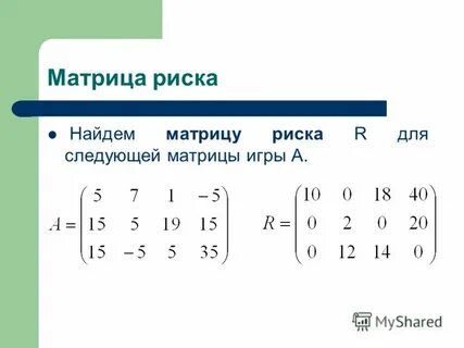 Матрица игры имеет