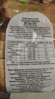 Пекарня калорийность