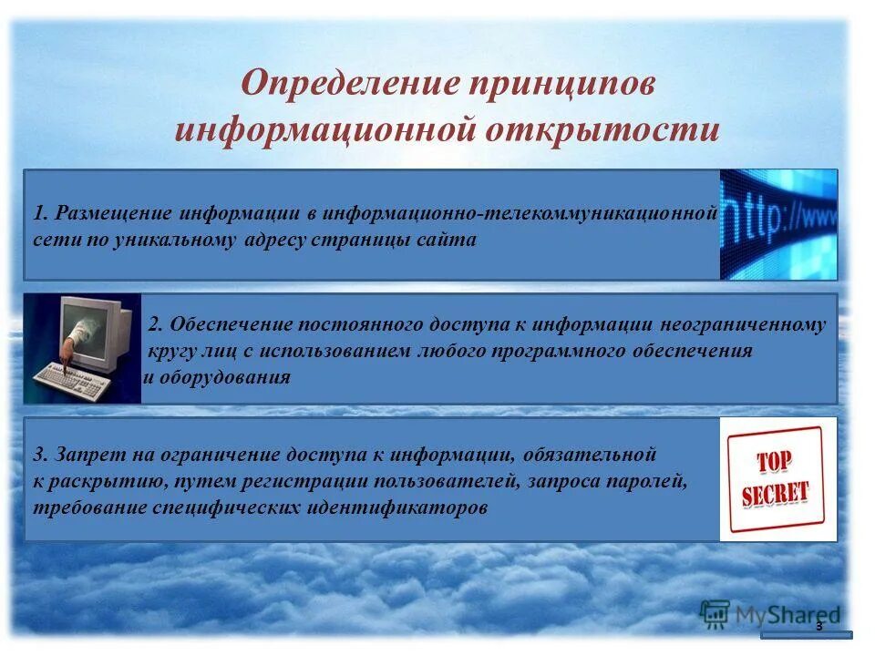 Принцип информационной открытости. Принцип информационной открытости