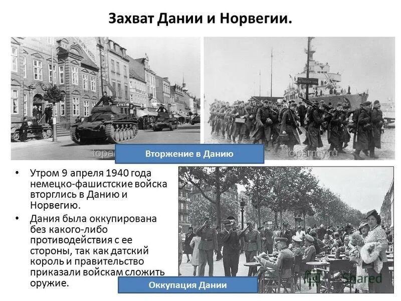 Захват дании и норвегии. Захват дании и норвегии