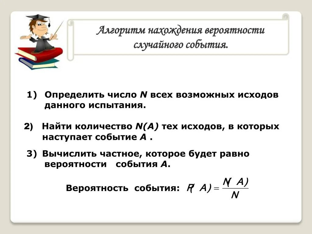 Алгоритм вычисления вероятности. Алгоритм нахождения вероятности. Нахождение вероятности случайного события. Алгоритм нахождения вероятности события.