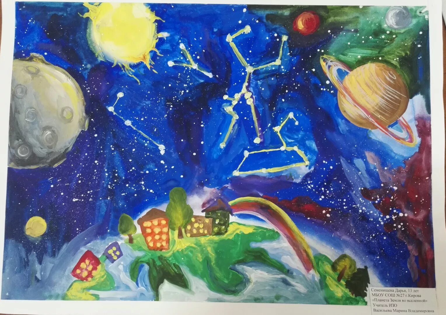 Рисунок на тему космос. Рисунок на космическую тему. Рисование космос в школе. Космические дали.