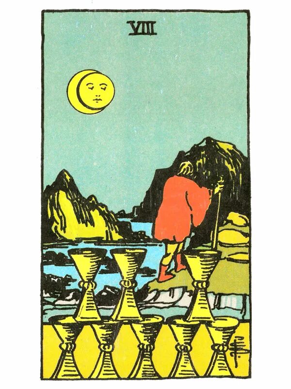 Таро уэйта 8 кубков. Eight of cups таро. таро уэйта. карта таро 8 чаш. карта 8 кубков луна.