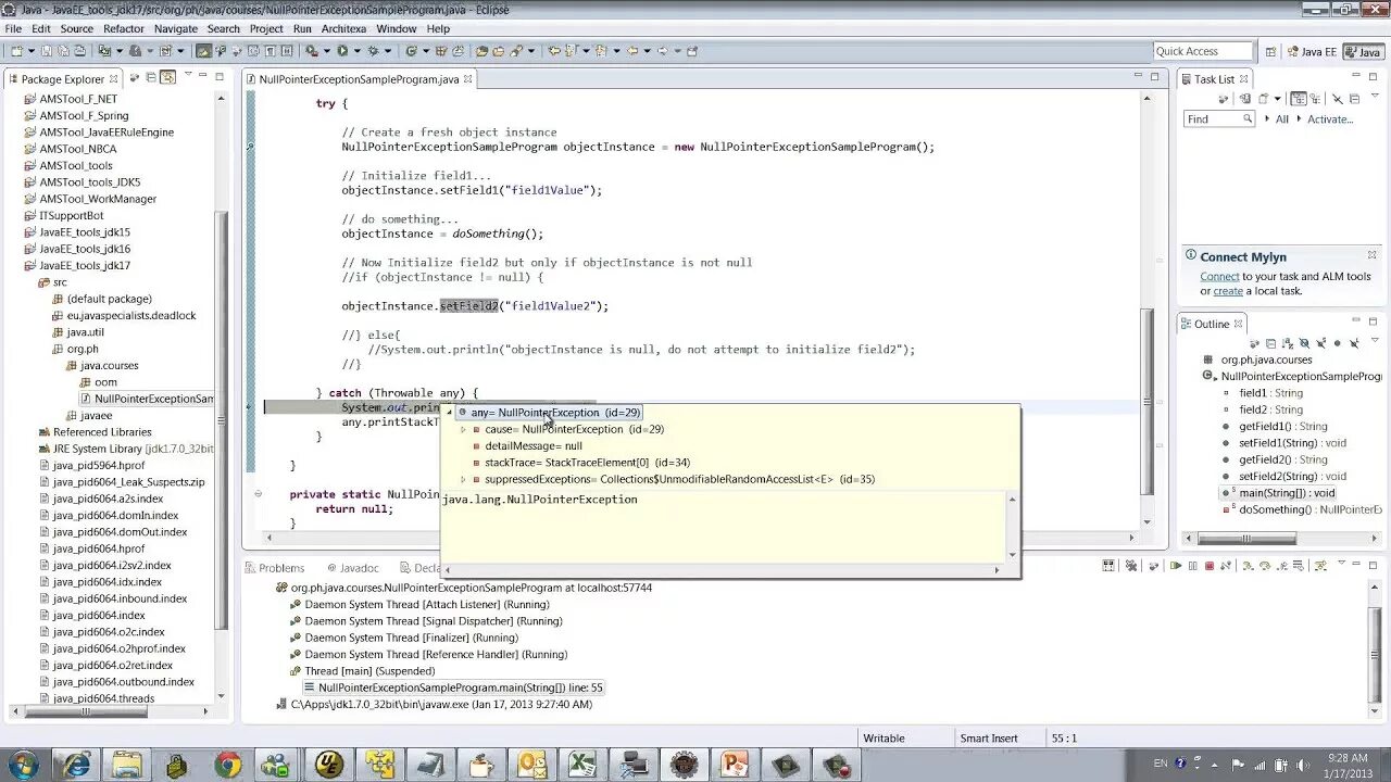 NULLPOINTEREXCEPTION java. Null Pointer exception in java. Сервер условной пересылки. Hprof java. Java pid