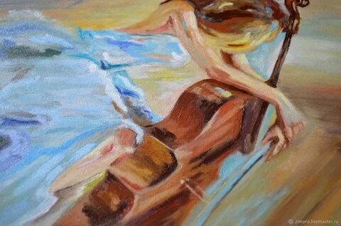 Девушка с виолончелью "Муза" в интернет-магазине на Ярмарке Мастеров Картины, Са