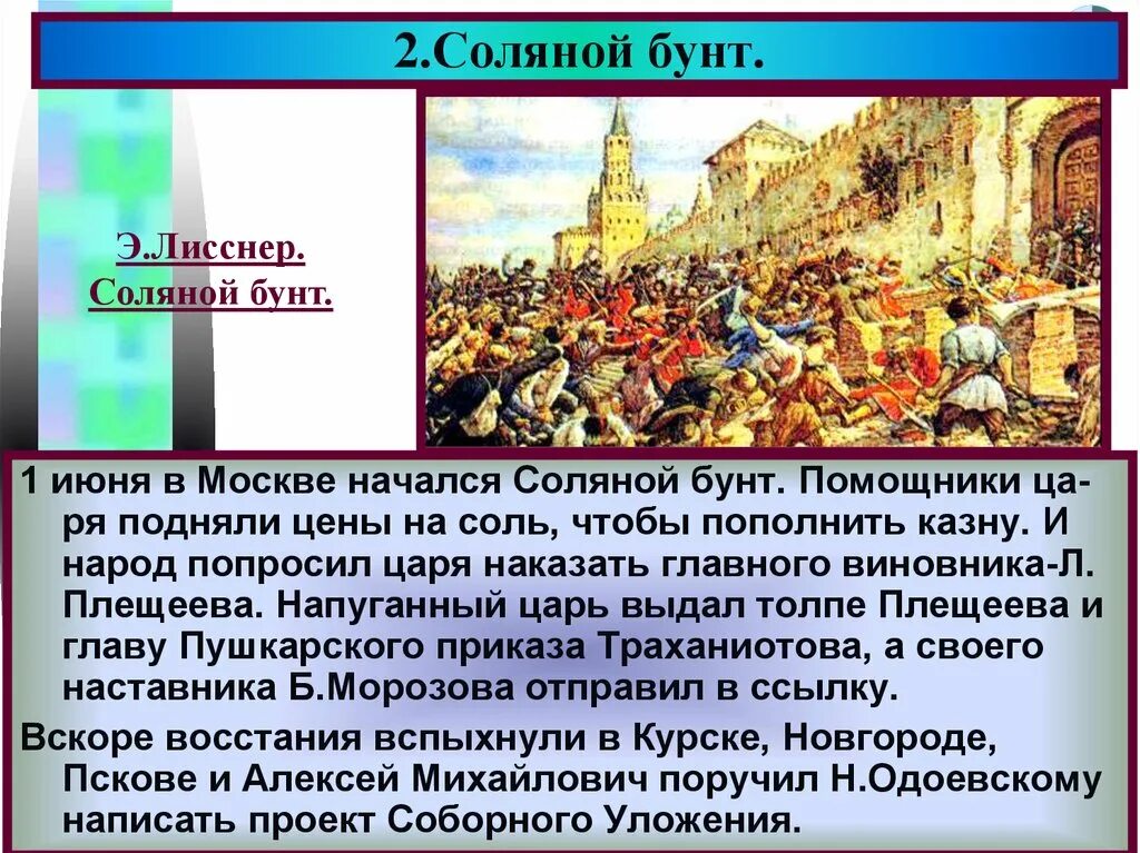 Бунты и восстания бунташного века. Соляной бунт 1 июня 1648. соляной бунт в москве э.э.лисснер. соляной бунт 1648 лисснер. соляной бунт 1648 лидер восстания.