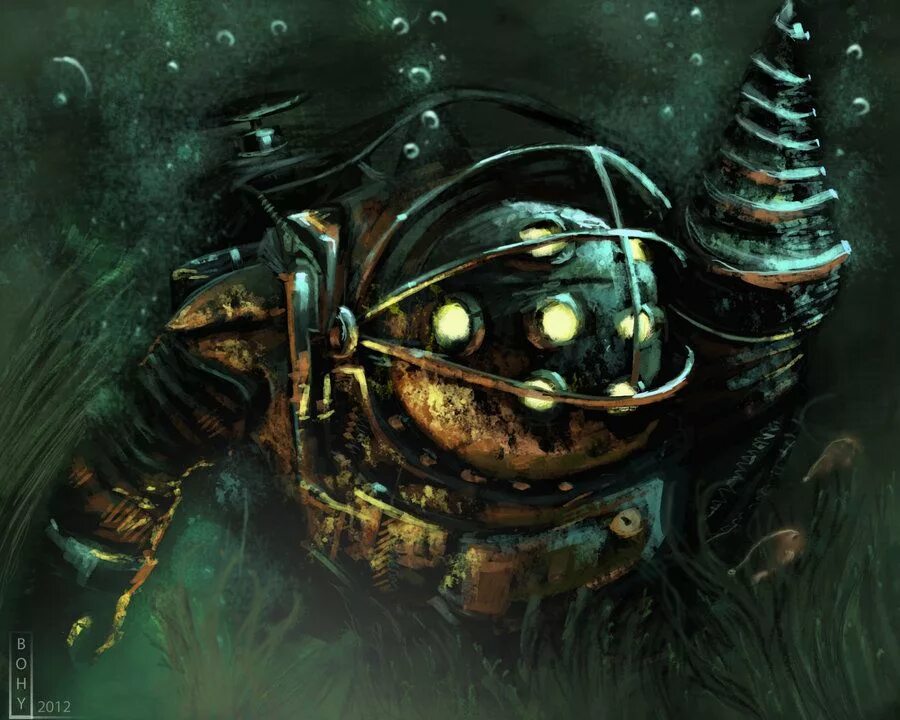 Bioshock daddy. Большой папочка Bioshock. Биошок 2 большой папочка. Большой папочка Bioshock 2 Дельта. Биошок большой папа арт.