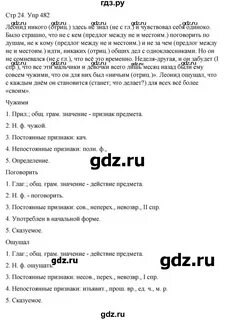 Русский язык шестой класс упражнение 482