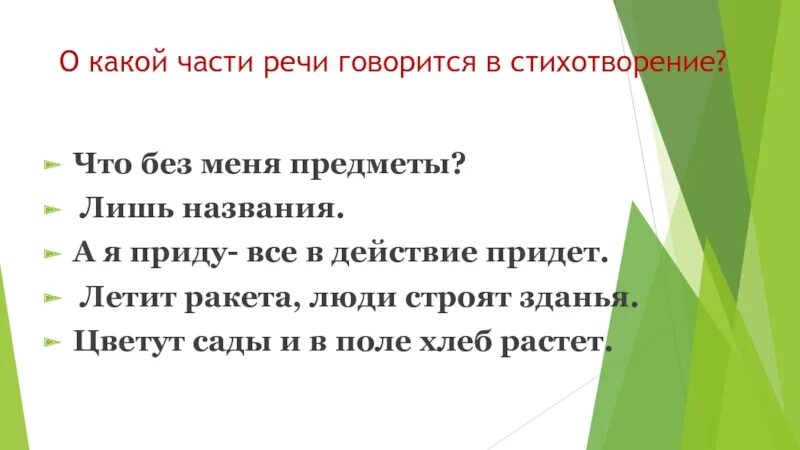 О чем говорится в стихе. О какой части речи в нем говорится что без меня предметы. Правила в стихах части речи. Что рассказывается в выступление. О каких двух формах речи говорится в стихотворении.