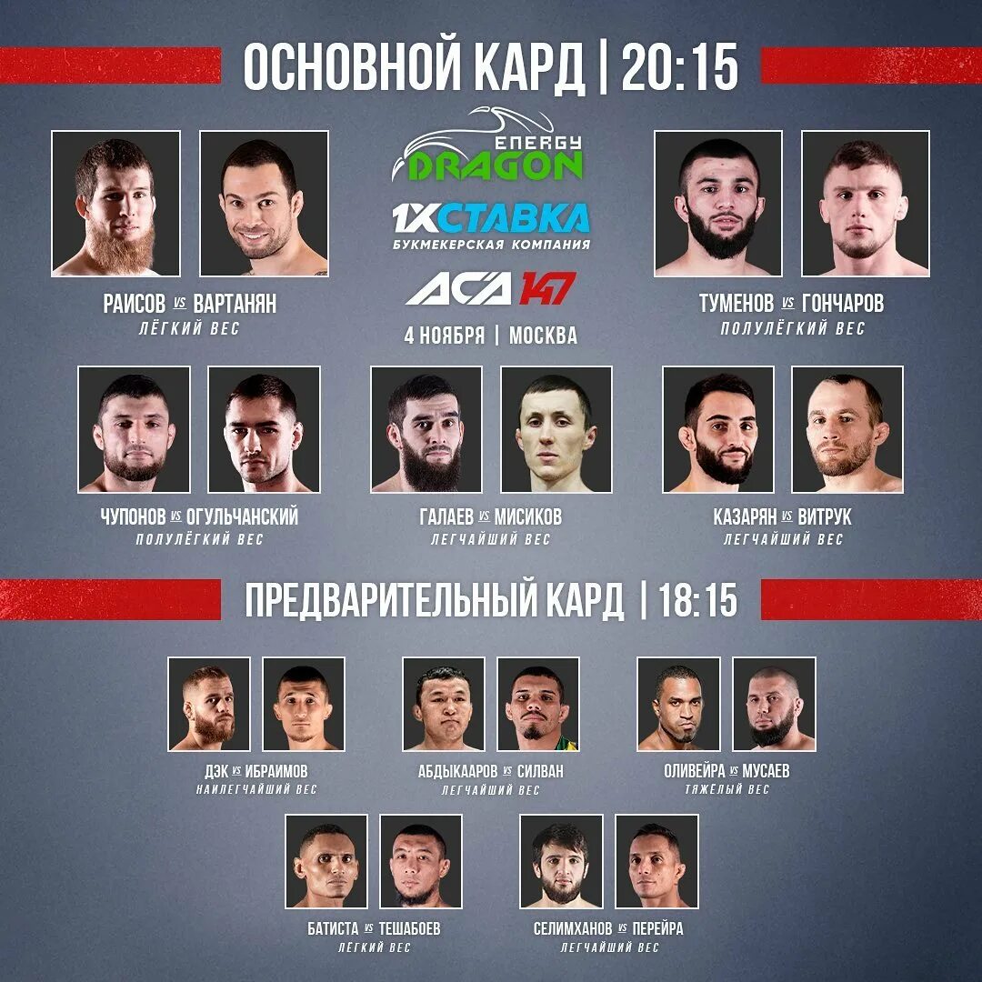 Аса 185 полный кард участников. Аса 185 полный кард участников. Aca кард. Aca мма. Aca кард.