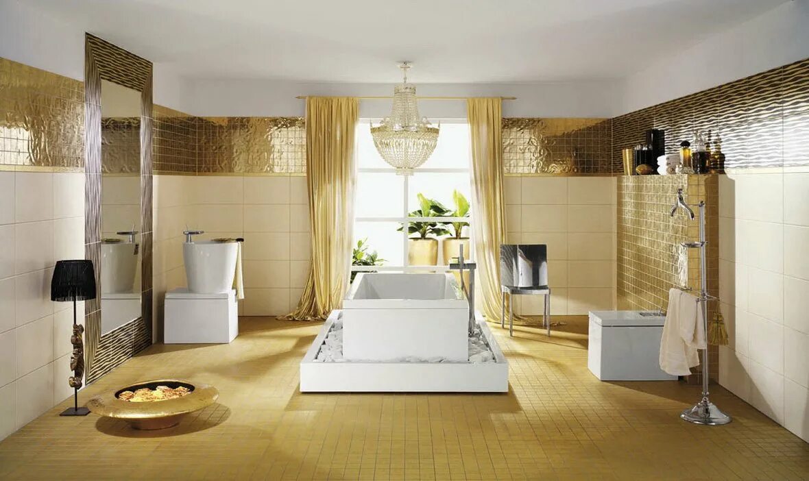 Ванная комната в золотых тонах. Золотая плитка для ванной. Бело Золотая ванная. Ванные комнаты в золотом цвете. Золота ванна комната