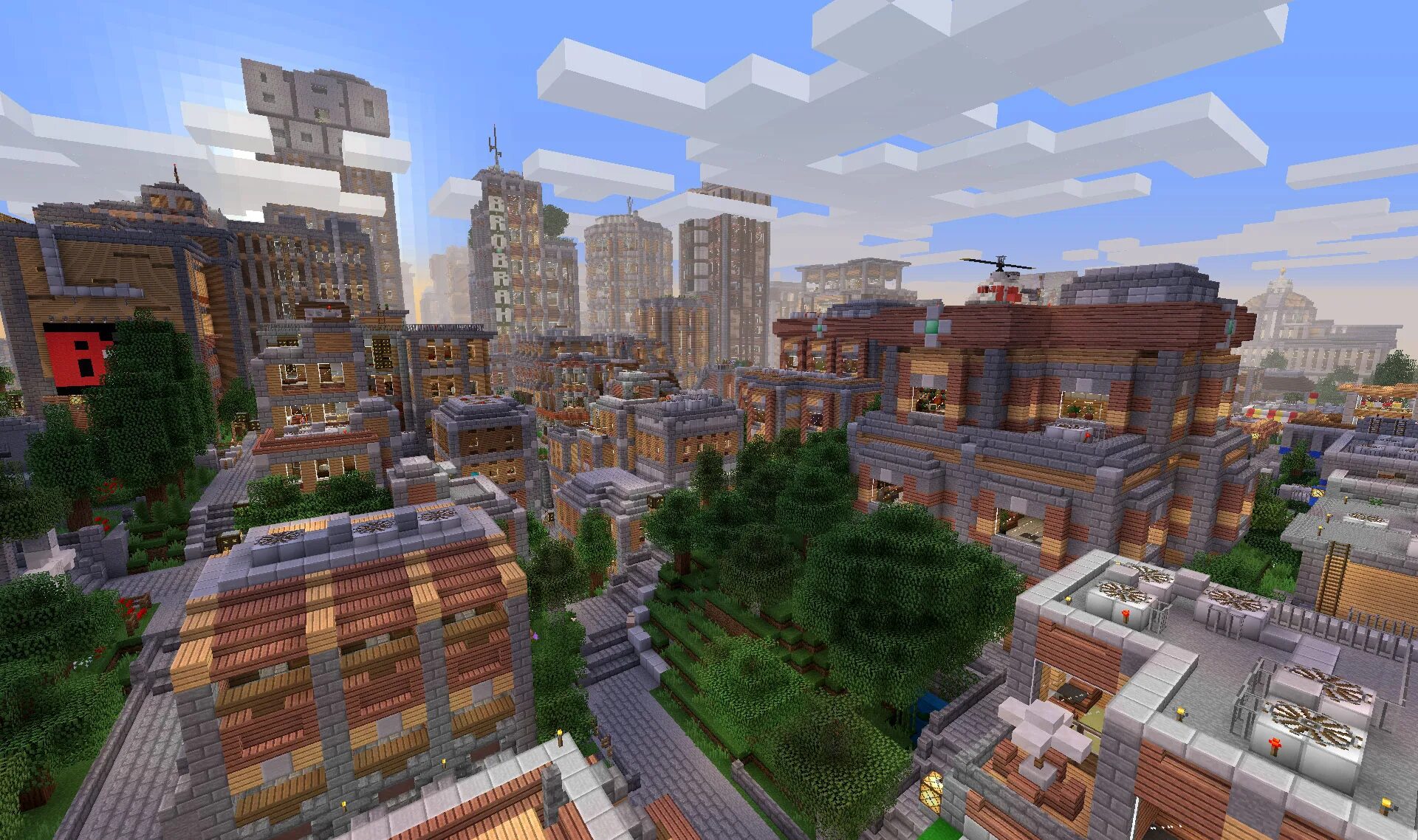 Broville v11.1. Minecraft City Map. Город майнкрафт 1.16.5. City Map 1.12.2.