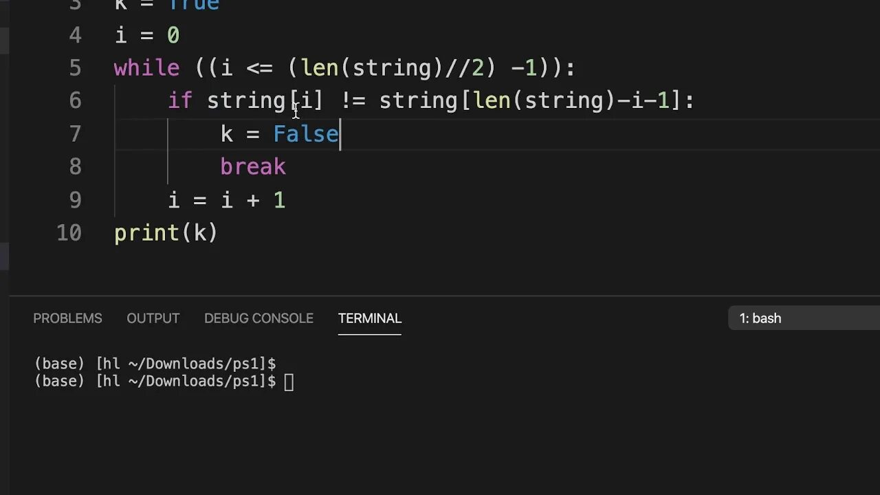 Python string code