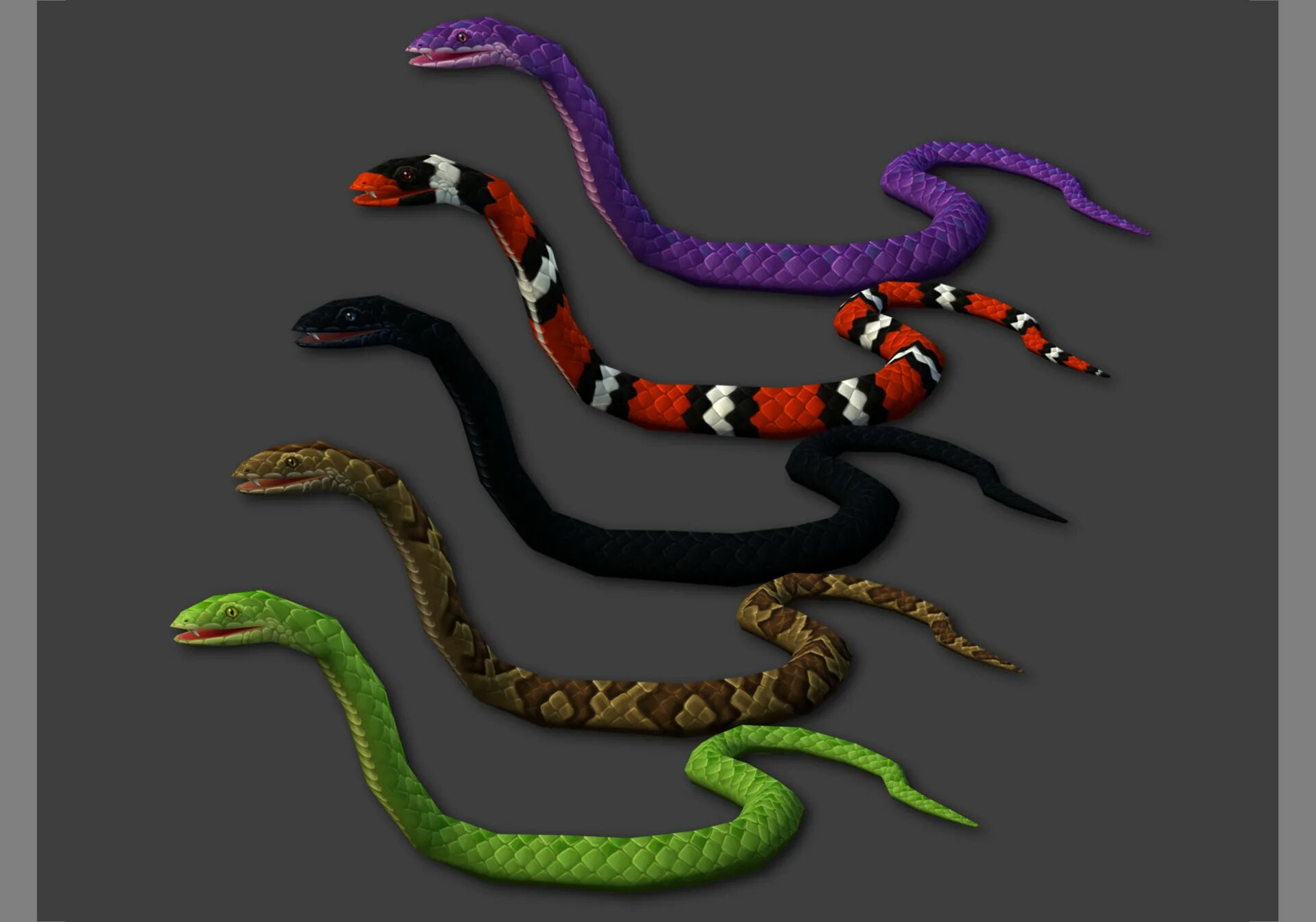 Ленточный Крайт змея. Змейка 3d (Snake 3d). Змея из игры.
