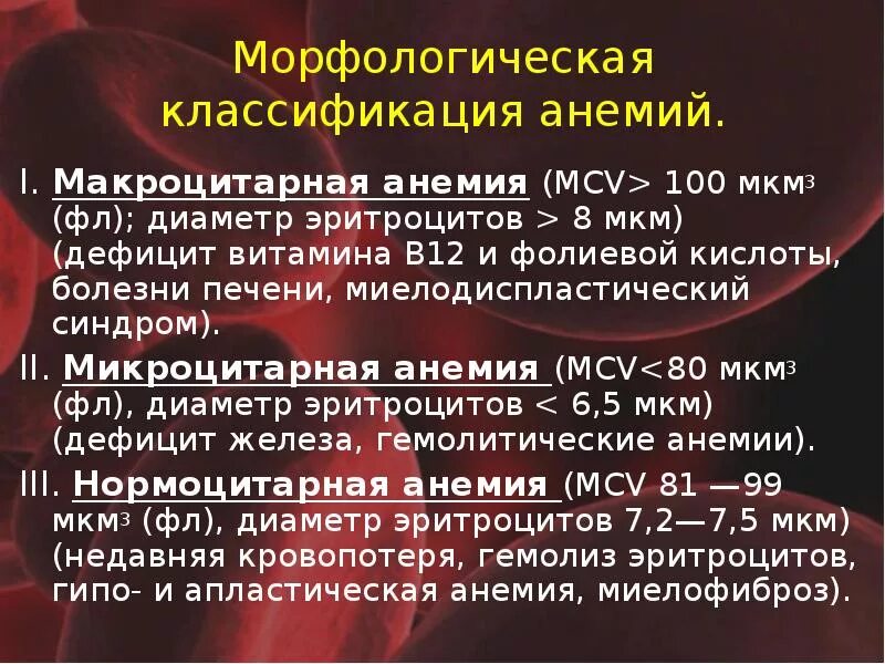 Анемия количество эритроцитов. Классификация анемий. Микроцитарная анемия. Макроцитарная анемия и микроцитарная анемия. Коэффициент микроцитарной анемии.