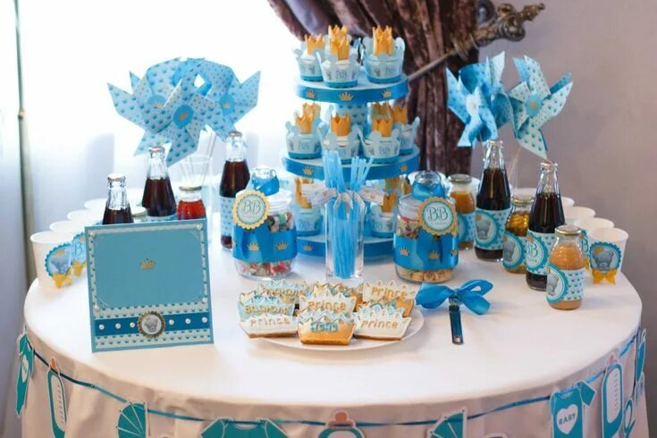 1st Birthday Party Decoraciones de fiestas para bebés, Mesa de postres sencillas