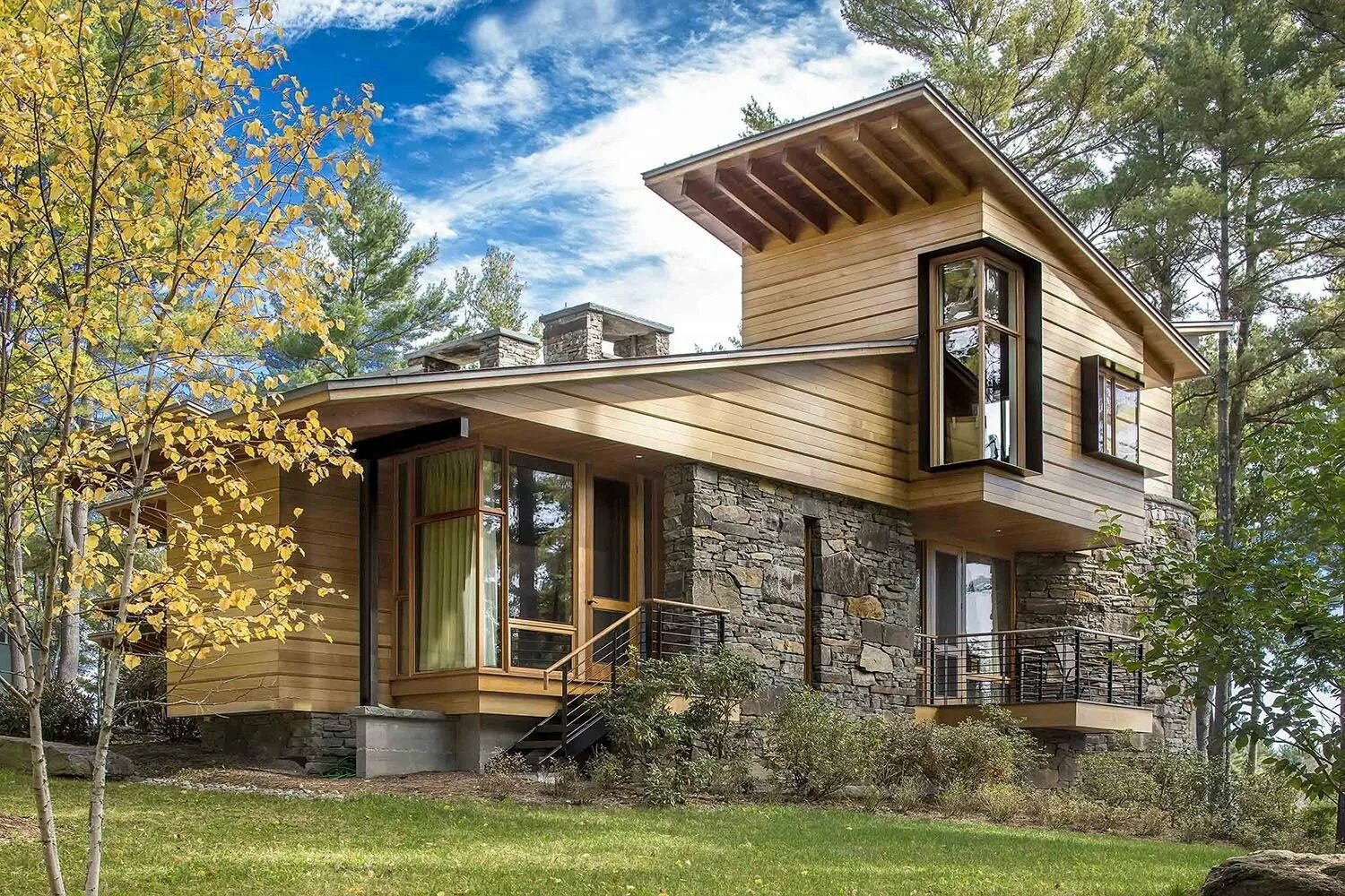 Тини Хаус экстерьер. Дом из клееного бруса в стиле Модерн. Кантри Хаус Канада. Современный деревянный дом.