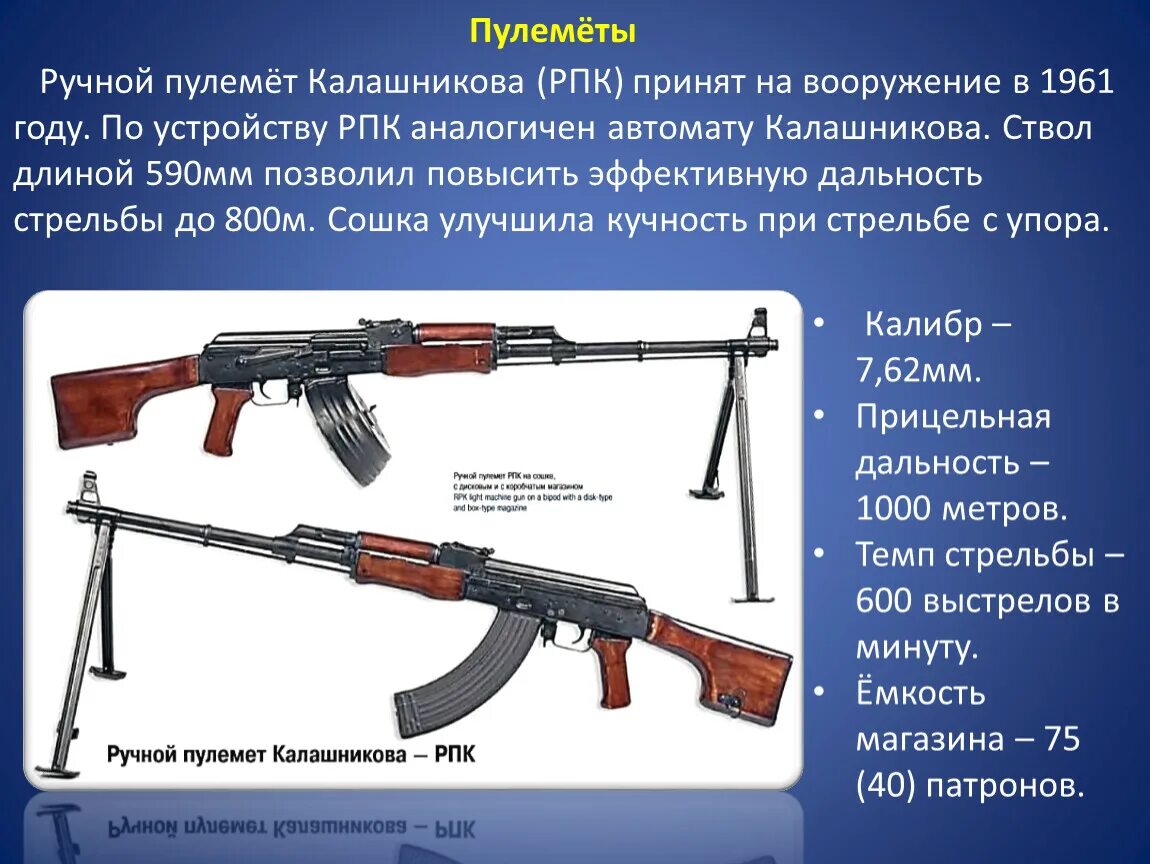 Сколько патронов в магазине ак 74. ТТХ автомата Калашникова 7.62 АКМС. РПК-74 ручной пулемёт ТТХ. Ручной пулемёт Калашникова 5.45 ТТХ. РПК ручной пулемёт 7.62.