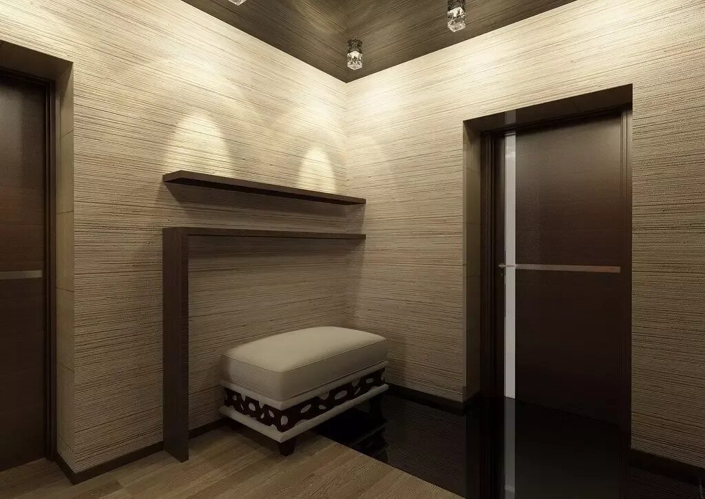 Гипсовые панели в прихожей. Деревянные панели в прихожей. Прихожая отделка стен панелями. Коридор панели и краска. Деревянные панели в прихожей.