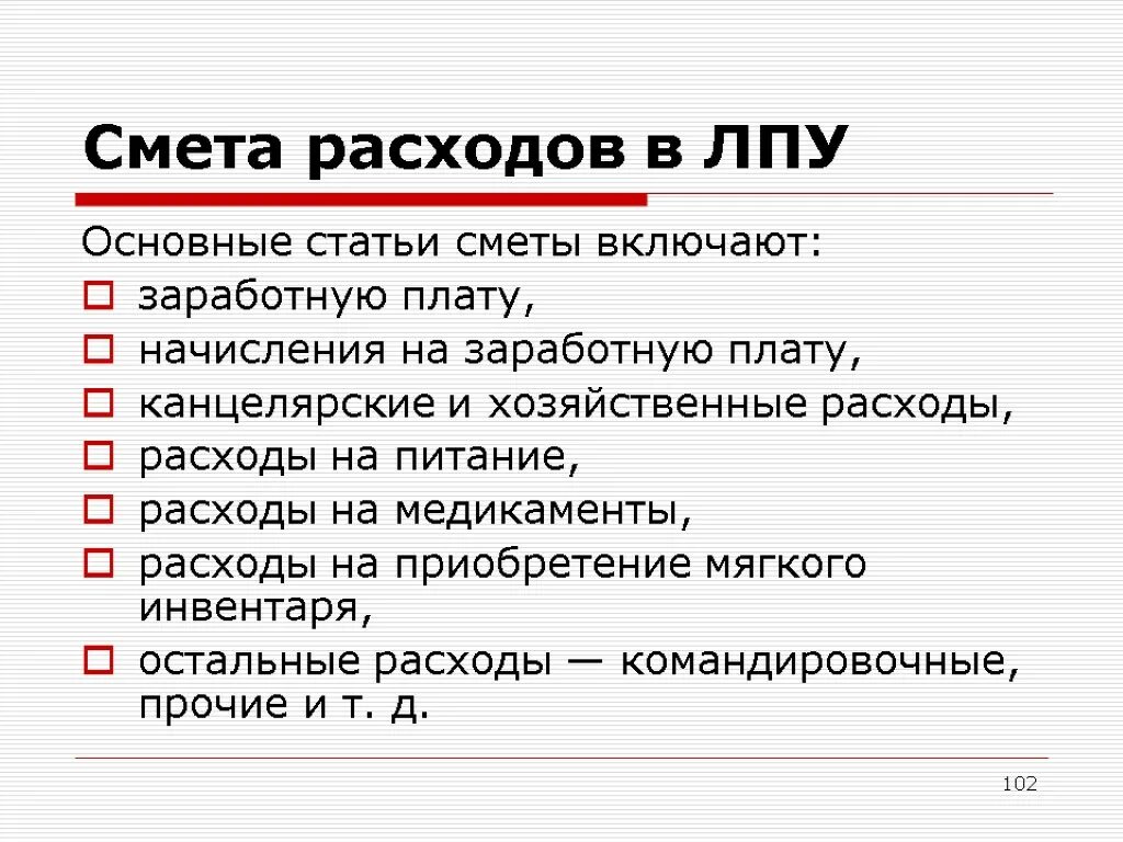 Статьи затрат в смете