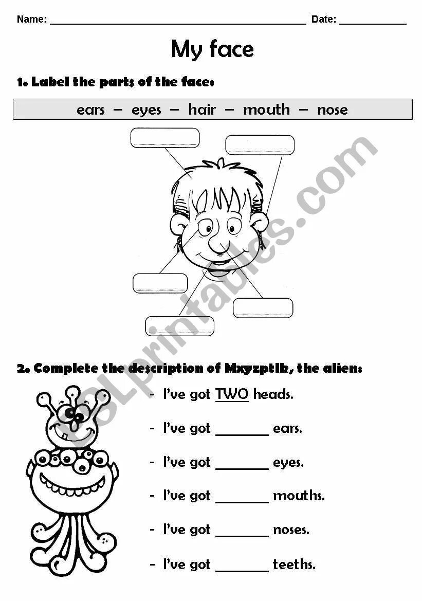 My face задания для детей. My face 2 класс упражнения. Части тела Worksheets. Parts of face 2 класс задания.