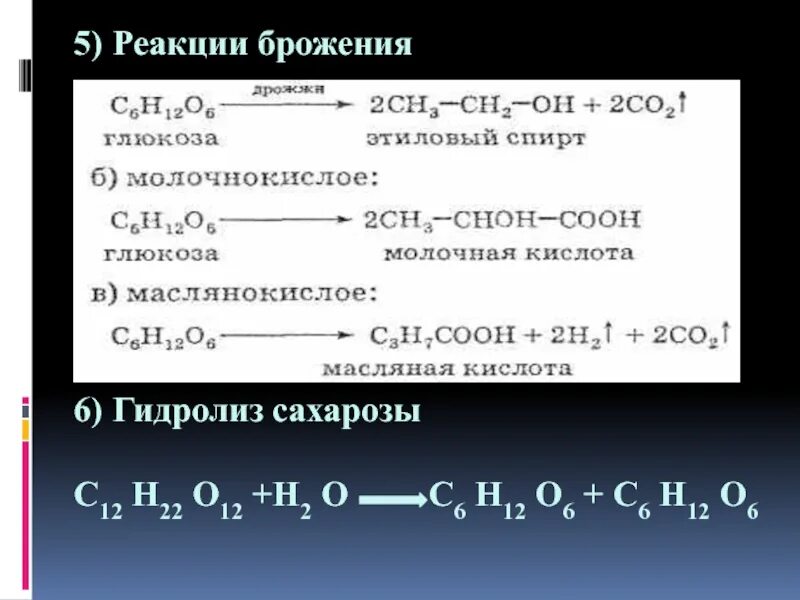 Пятерка реакции. Реакция брожения. Гидролиз сахарозы реакция. C6h12o6 брожение реакция. C6h12o6 реакция.