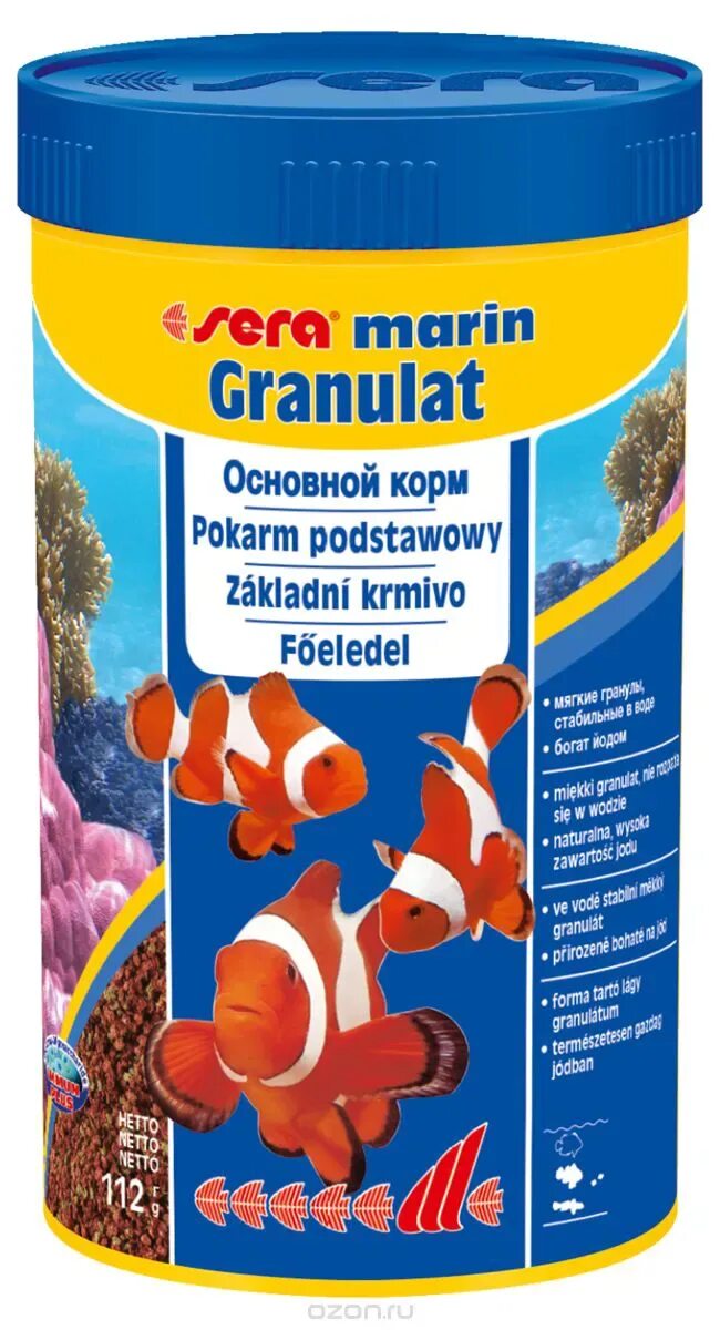 Корм для морских аквариумных рыбок Sera. Сухой корм Sera Marin Granulat для рыб. Корм рыбам 250 мл. Сухой корм Sera Pond Granulat для рыб.