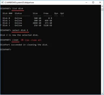 Select disk