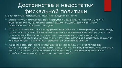 Достоинства и недостатки политики