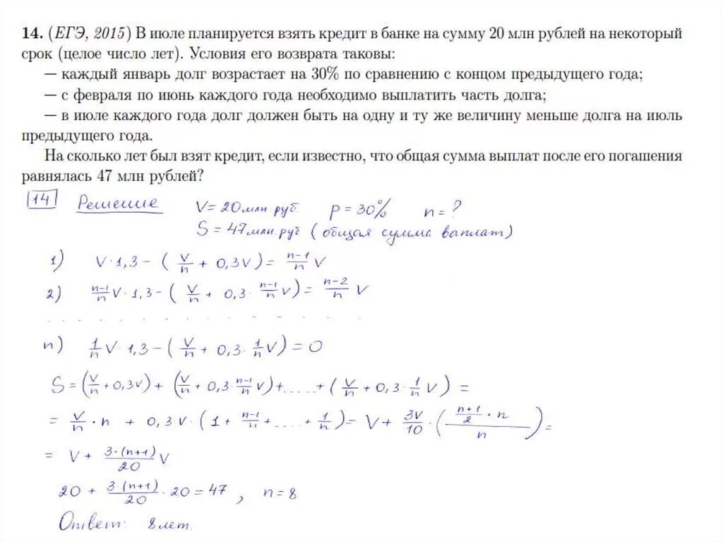 Математика профиль финансовые задачи