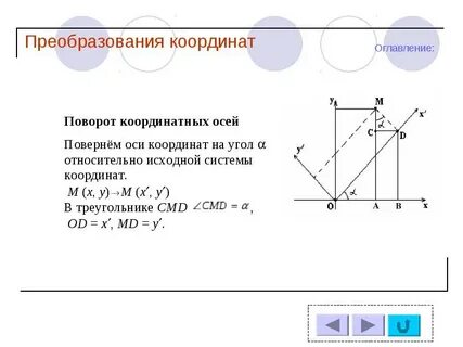 Формула поворота системы координат