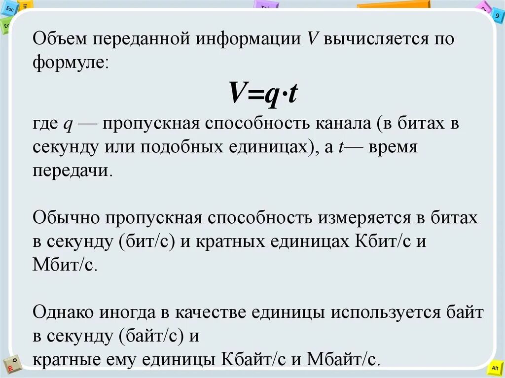 Объем переданной информации по сети