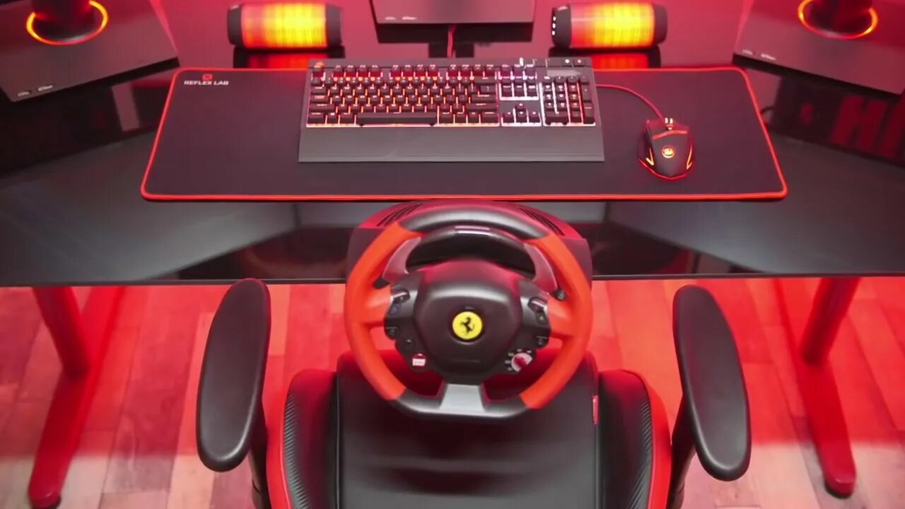Setup 2016. Gaming desk red black setup. blue and red setup.