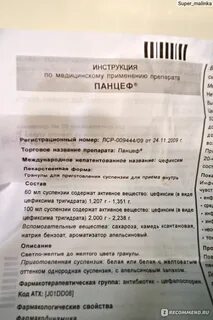 Панцеф суспензия 100 инструкция по применению детям